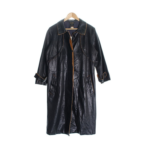Vtg CELINE Sheepskin leather long coat  